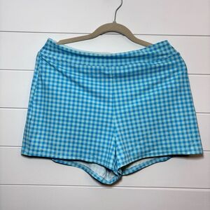 Lands End‎ Womens Swim Shorts Size 10
Blue Check plaid Stretch Modest Swimwear